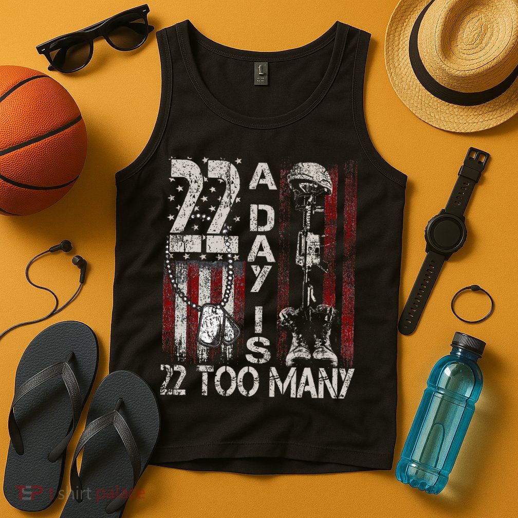 Veteran Suicide Awareness Ribbon 22 A Day Is 22 Too Many Tank Top