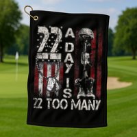 Veteran Suicide Awareness Ribbon 22 A Day Is 22 Too Many Golf Towel