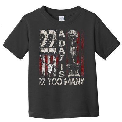 Veteran Suicide Awareness Ribbon 22 A Day Is 22 Too Many Toddler T-Shirt