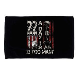 Veteran Suicide Awareness Ribbon 22 A Day Is 22 Too Many Microfiber Hand Towel