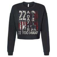 Veteran Suicide Awareness Ribbon 22 A Day Is 22 Too Many Cropped Pullover Crew