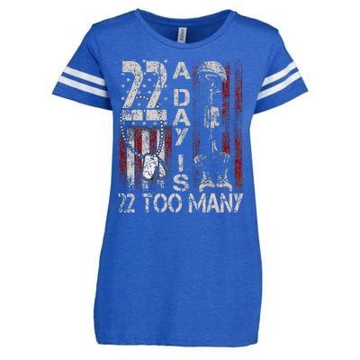 Veteran Suicide Awareness Ribbon 22 A Day Is 22 Too Many Enza Ladies Jersey Football T-Shirt