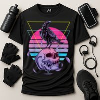 Vaporwave Skull And Crow Retro Aesthetic Pastel Goth Art Cooling Performance Crew T-Shirt