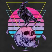 Vaporwave Skull And Crow Retro Aesthetic Pastel Goth Art Adult Drive Performance Visor