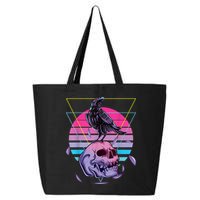 Vaporwave Skull And Crow Retro Aesthetic Pastel Goth Art 25L Jumbo Tote