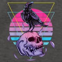 Vaporwave Skull And Crow Retro Aesthetic Pastel Goth Art Vector Backpack