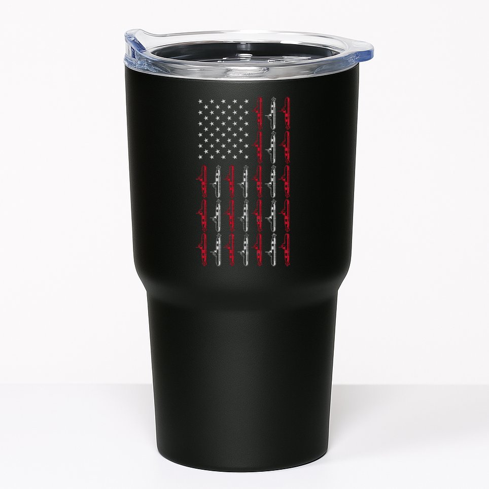 Vintage Submarine American Flag Funny 4th Of July Tumbler