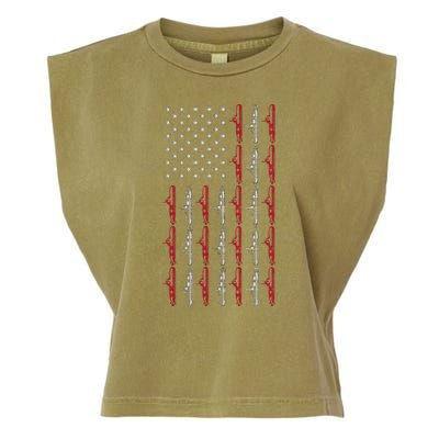 Vintage Submarine American Flag Funny 4th Of July Garment-Dyed Women's Muscle Tee