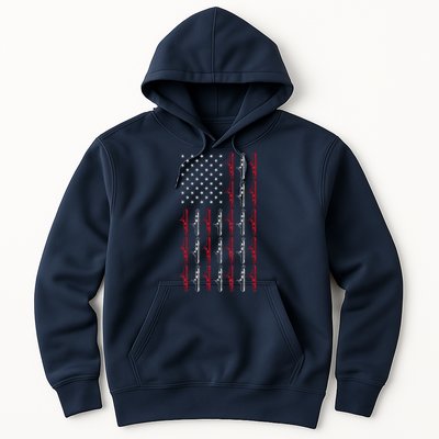 Vintage Submarine American Flag Funny 4th Of July Hoodie