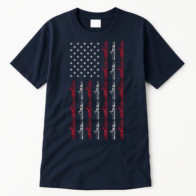 Vintage Submarine American Flag Funny 4th Of July Tall T-Shirt