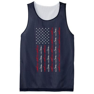 Vintage Submarine American Flag Funny 4th Of July Mesh Reversible Basketball Jersey Tank