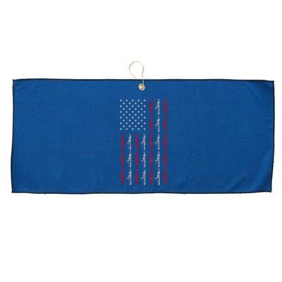Vintage Submarine American Flag Funny 4th Of July Large Microfiber Waffle Golf Towel