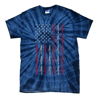Vintage Submarine American Flag Funny 4th Of July Tie-Dye T-Shirt