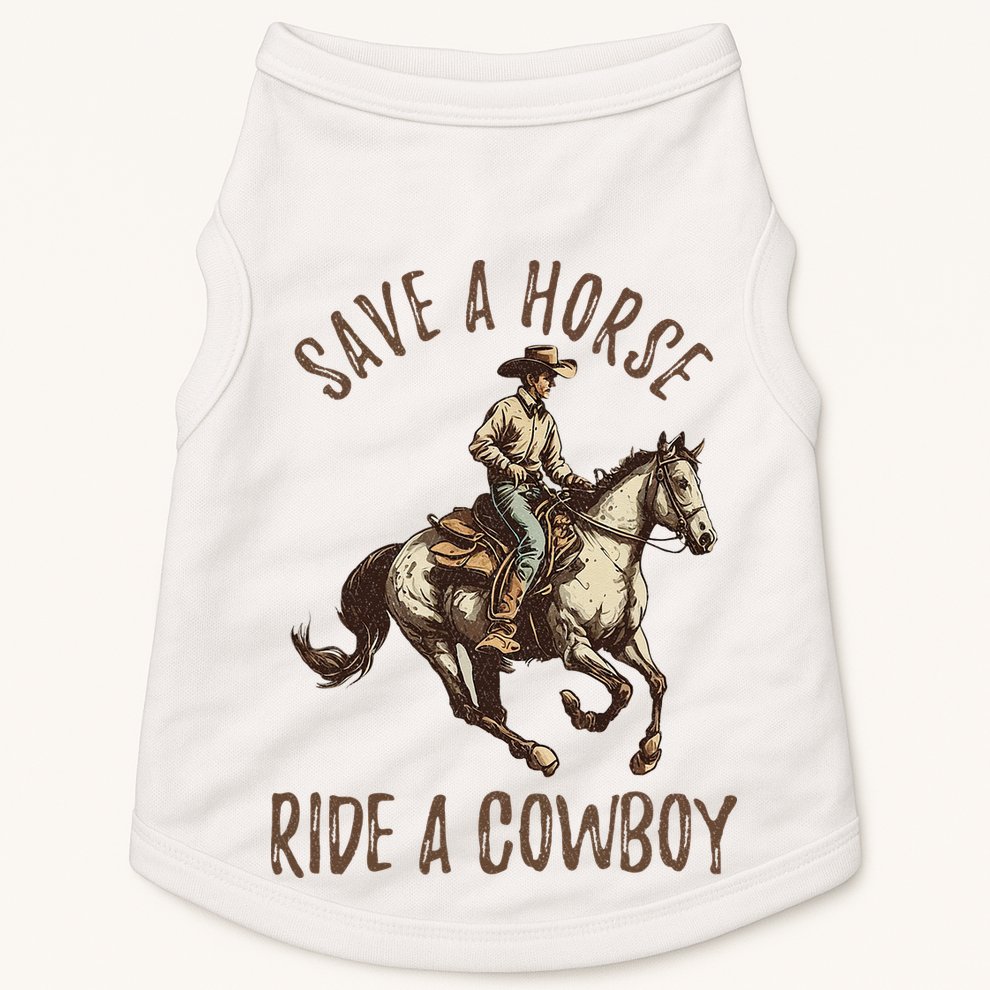 Vintage Save A Horse Ride A Cowboy Horseback Riding Horses Doggie Tank
