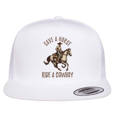 Vintage Save A Horse Ride A Cowboy Horseback Riding Horses Flatbill Hat
