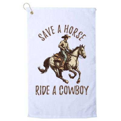 Vintage Save A Horse Ride A Cowboy Horseback Riding Horses Golf Towel