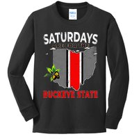 Vintage Saturdays Are For The Buckeye State Grunge Kids Long Sleeve Shirt