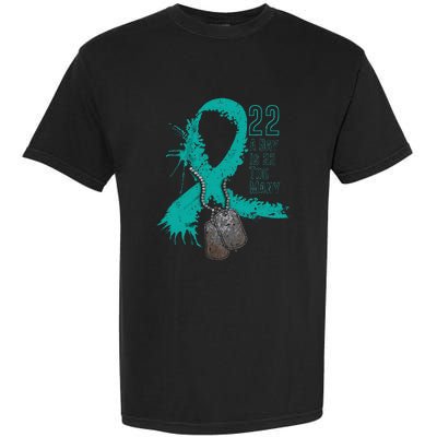 Veteran Suicide Awareness Ribbon 22 A Day Is 22 Too Many Garment-Dyed Heavyweight T-Shirt