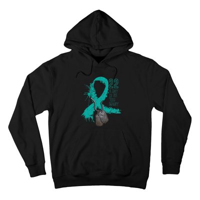 Veteran Suicide Awareness Ribbon 22 A Day Is 22 Too Many Hoodie