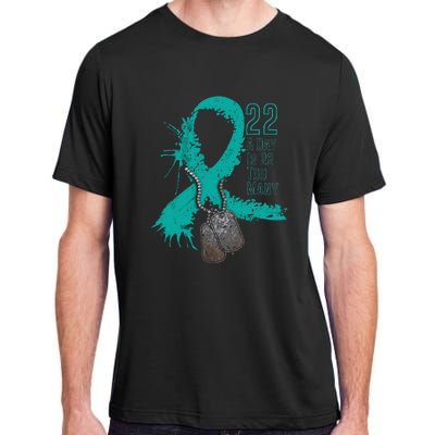 Veteran Suicide Awareness Ribbon 22 A Day Is 22 Too Many Adult ChromaSoft Performance T-Shirt