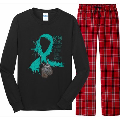 Veteran Suicide Awareness Ribbon 22 A Day Is 22 Too Many Long Sleeve Pajama Set