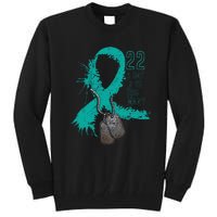 Veteran Suicide Awareness Ribbon 22 A Day Is 22 Too Many Tall Sweatshirt