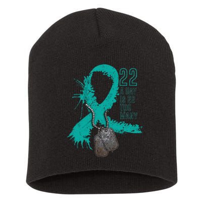 Veteran Suicide Awareness Ribbon 22 A Day Is 22 Too Many Short Acrylic Beanie