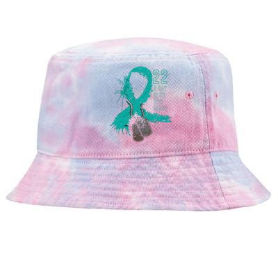 Veteran Suicide Awareness Ribbon 22 A Day Is 22 Too Many Tie-Dyed Bucket Hat