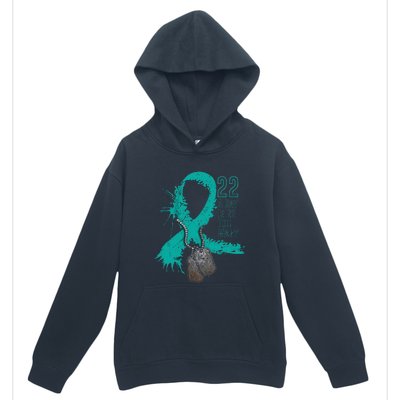 Veteran Suicide Awareness Ribbon 22 A Day Is 22 Too Many Urban Pullover Hoodie