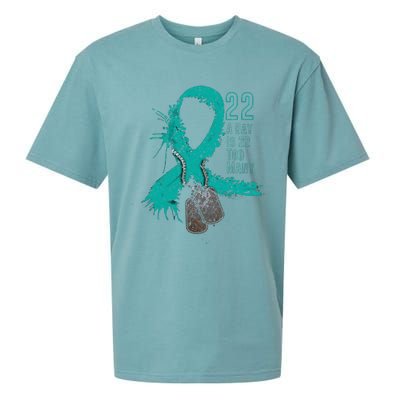 Veteran Suicide Awareness Ribbon 22 A Day Is 22 Too Many Sueded Cloud Jersey T-Shirt