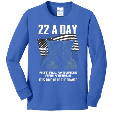 Veteran Suicide Awareness Gift Kids Long Sleeve Shirt