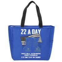 Veteran Suicide Awareness Gift Zip Tote Bag