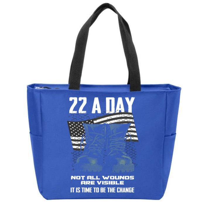 Veteran Suicide Awareness Gift Zip Tote Bag