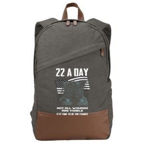 Veteran Suicide Awareness Gift Cotton Canvas Backpack