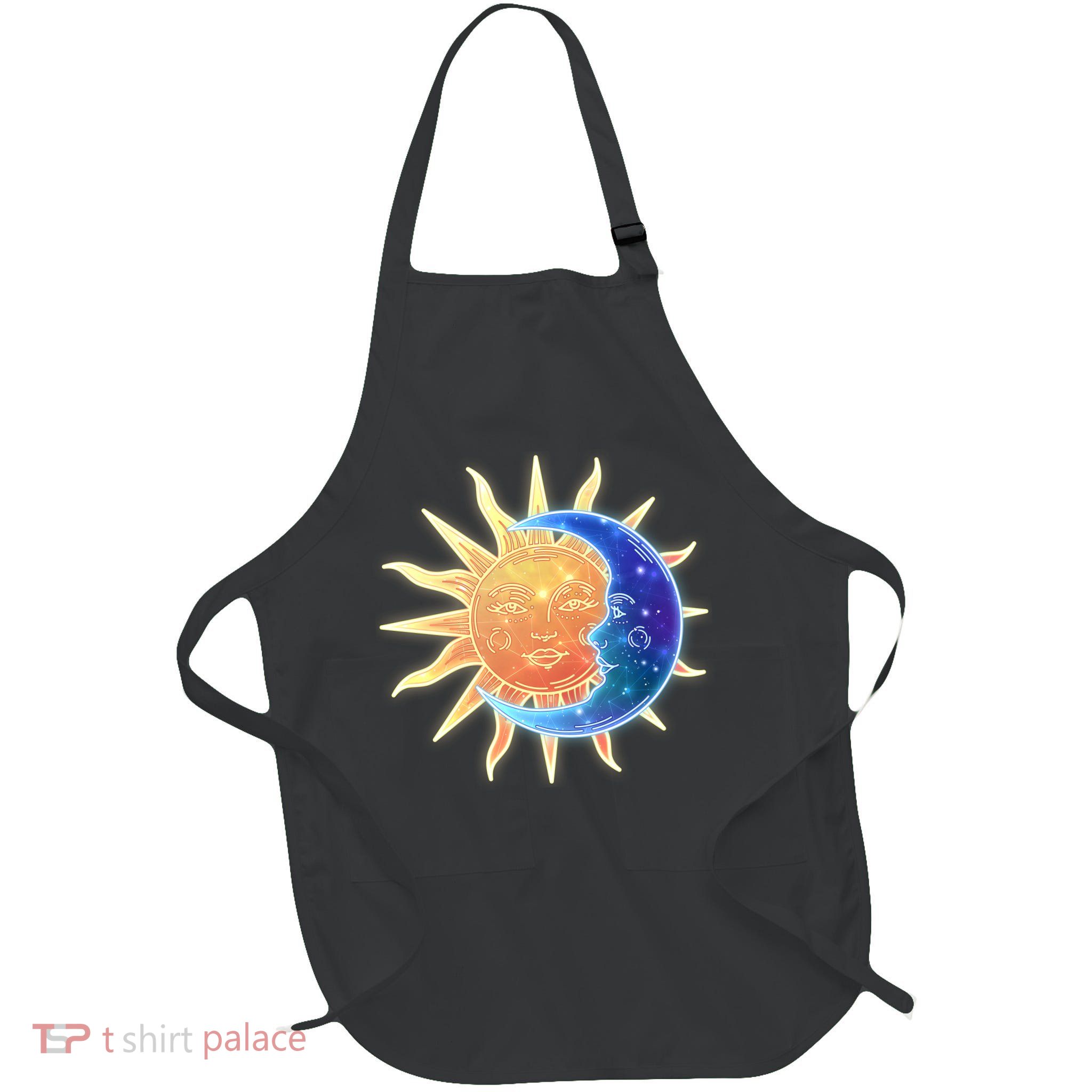Vintage Sun And Moon Galaxy Apron