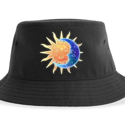 Vintage Sun And Moon Galaxy Sustainable Bucket Hat