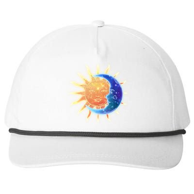 Vintage Sun And Moon Galaxy Snapback Five-Panel Rope Hat