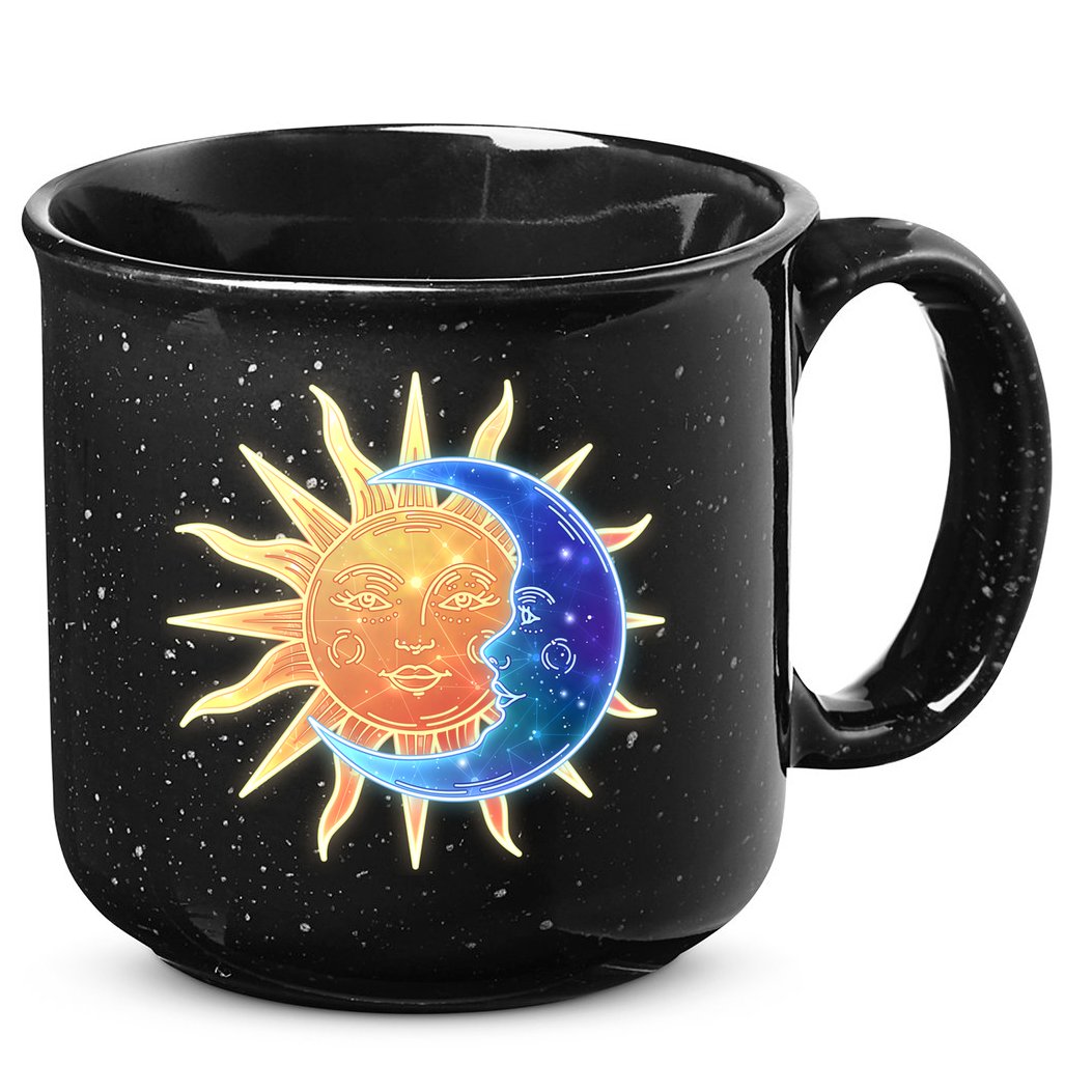 Vintage Sun And Moon Galaxy 15oz Campfire Ceramic Mug
