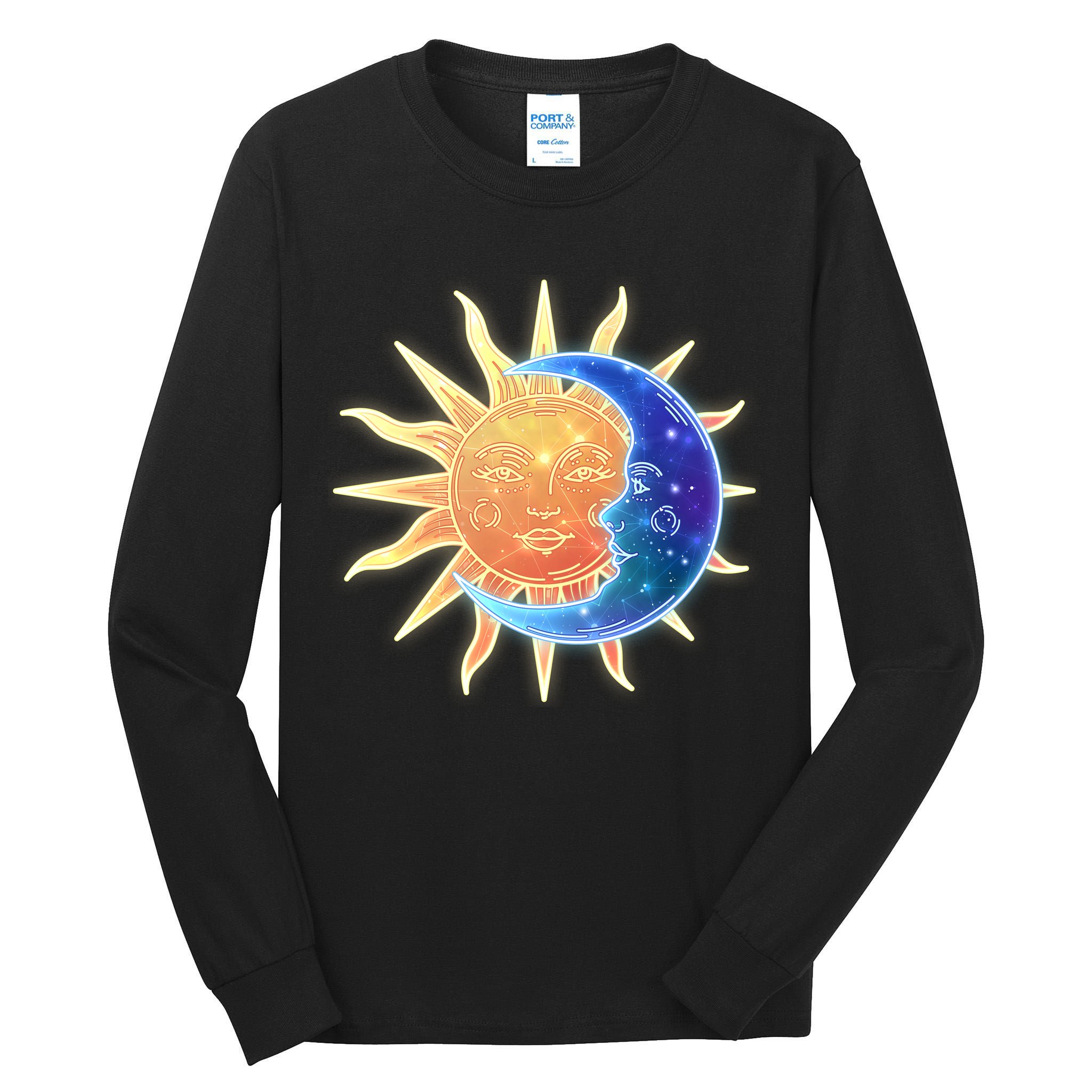 Vintage Sun And Moon Galaxy Tall Long Sleeve T-Shirt
