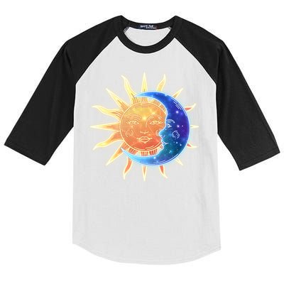 Vintage Sun And Moon Galaxy Kids Colorblock Raglan Jersey