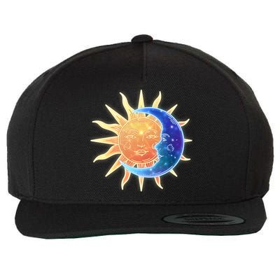 Vintage Sun And Moon Galaxy Wool Snapback Cap