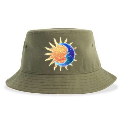 Vintage Sun And Moon Galaxy Sustainable Bucket Hat