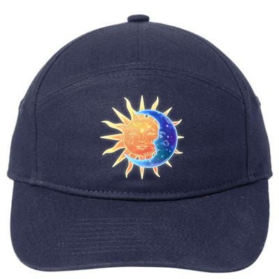 Vintage Sun And Moon Galaxy 7-Panel Snapback Hat