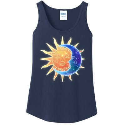 Vintage Sun And Moon Galaxy Ladies Essential Tank