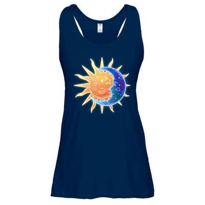 Vintage Sun And Moon Galaxy Ladies Essential Flowy Tank