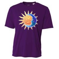 Vintage Sun And Moon Galaxy Cooling Performance Crew T-Shirt