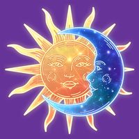 Vintage Sun And Moon Galaxy Button
