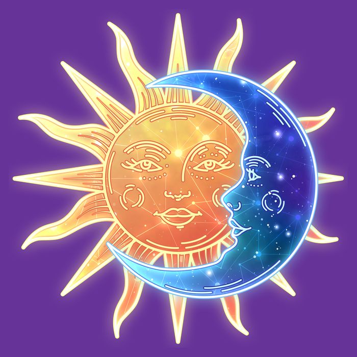 Vintage Sun And Moon Galaxy Button