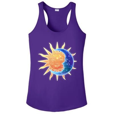 Vintage Sun And Moon Galaxy Ladies PosiCharge Competitor Racerback Tank