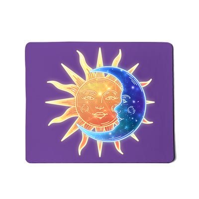 Vintage Sun And Moon Galaxy Mousepad